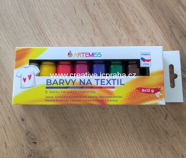 ArteMiss sada barvy na sv.textil základní - 8x12g
